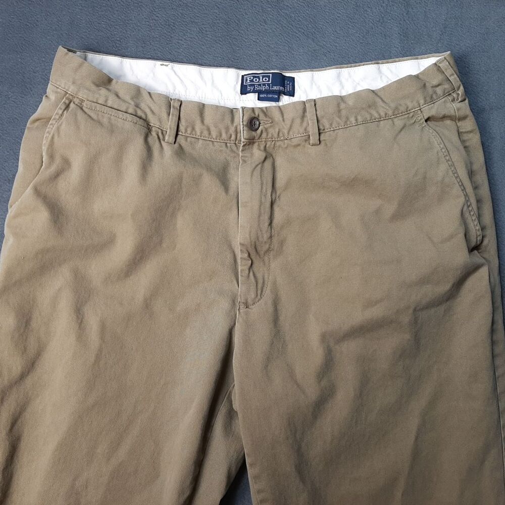 VINTAGE Polo Ralph Lauren Pants Mens 38x30 Khaki Beige Classic Chino Y2K Cotton